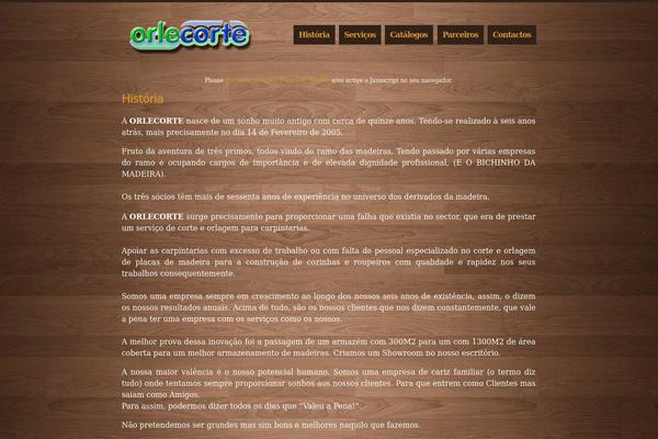orlecorte.com site used Woodpress