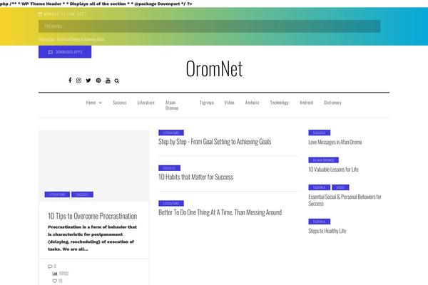 Site using Davenport-theme-addons plugin