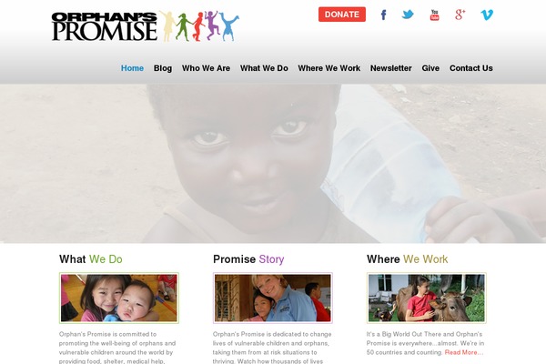 orphanspromise.org site used Orphanspromise