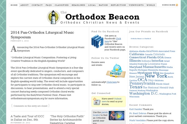 orthodoxbeacon.com site used Thesis 1.5.1