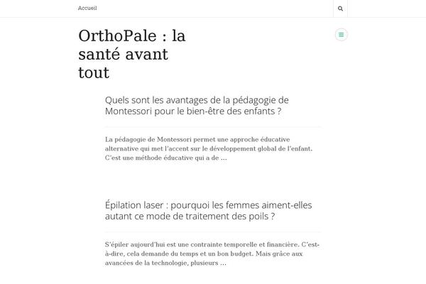 orthopale.org site used Rara Readable