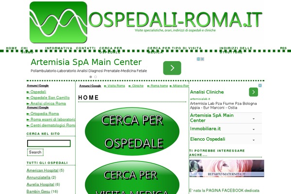 ospedali-roma.it site used GreenPoint Milanda