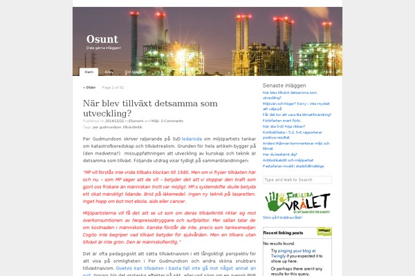 Site using WP Social Blogroll plugin
