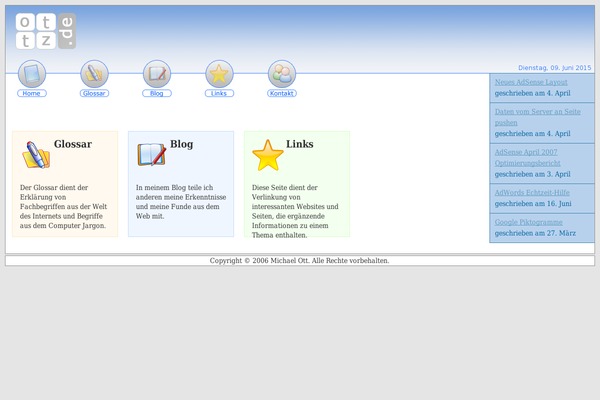 ottz.de site used Ottz-blog