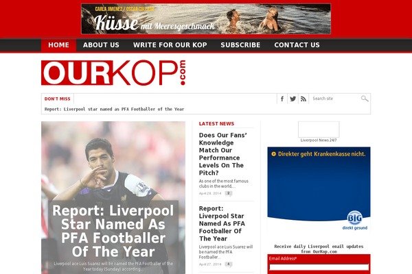 ourkop.com site used Snack-responsive