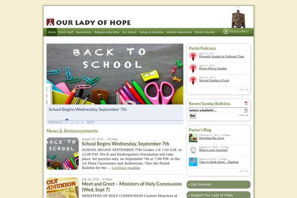 ourladyofhopeparish.org site used Olh