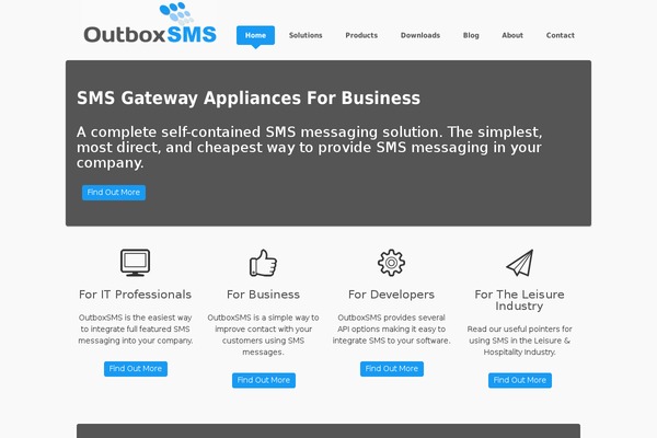 outboxsms.com site used Coretheme