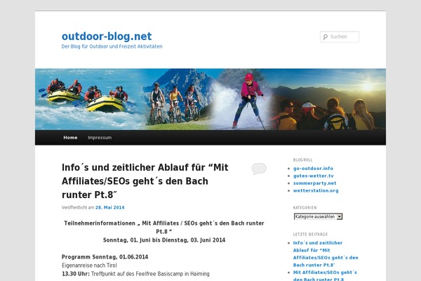 outdoor-blog.net site used Twenty Twenty-Two