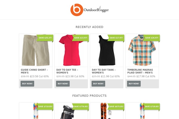 outdoorblogger.com site used Envy