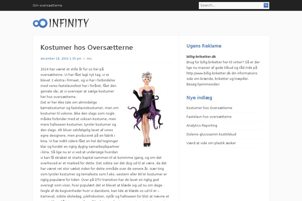 Infinity theme site design template sample