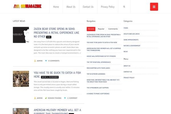 owmagazine.com site used Gazettewp