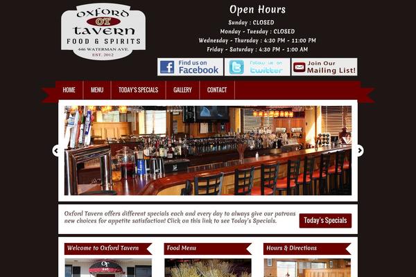 oxfordtavern.com site used Cafehouse