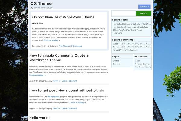 oxtheme.com site used OXbox