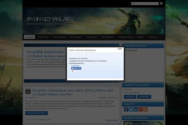 Site using Social PopUP - Facebook, Twitter & Google+ plugin