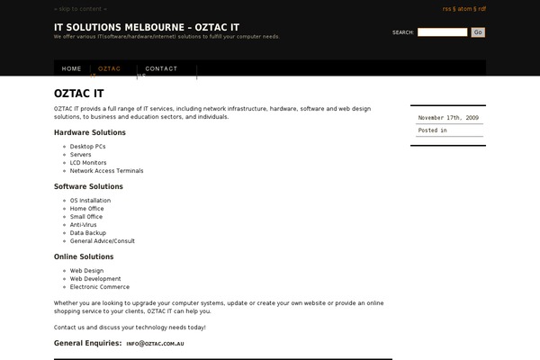 Ocular Professor theme site design template sample