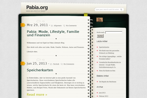 Diary theme site design template sample