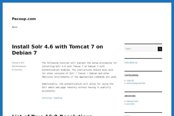 Twenty Sixteen theme site design template sample