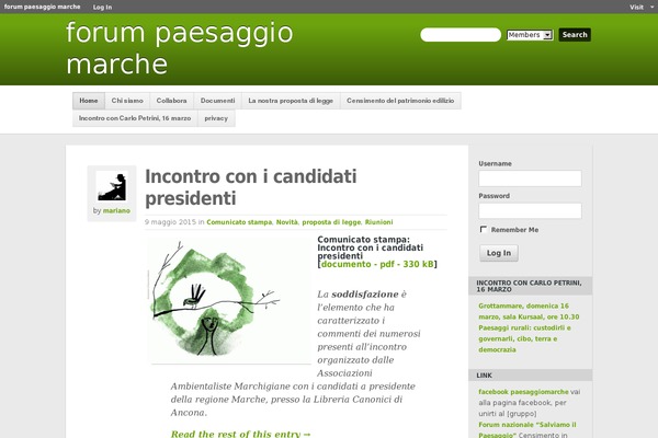 paesaggiomarche.net site used Frisco for BuddyPress