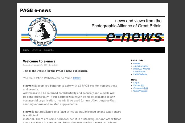 pagbnews.co.uk site used Twenty Ten