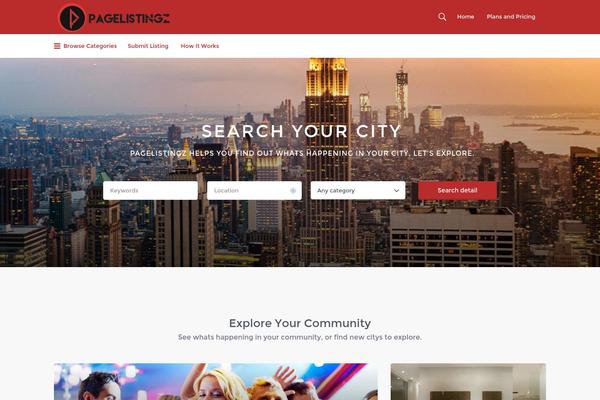 Listify theme site design template sample