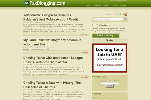 Green theme site design template sample
