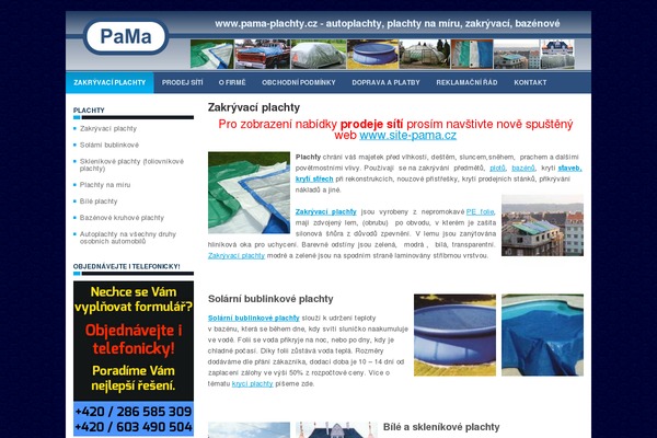 pama-plachty.cz site used Route