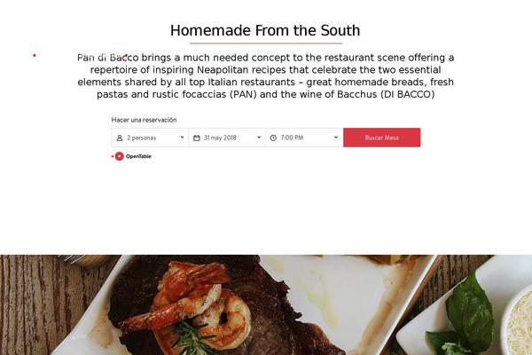pandibacco.com site used Restaurant-theme