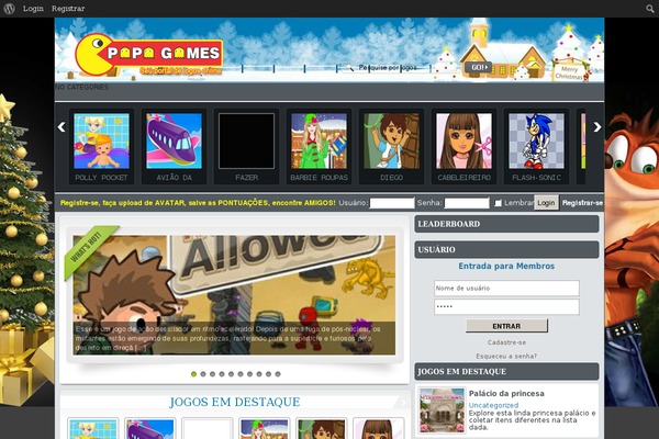 FunGames theme site design template sample