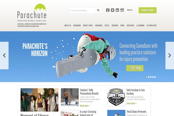 parachutecanada.org site used Parachute