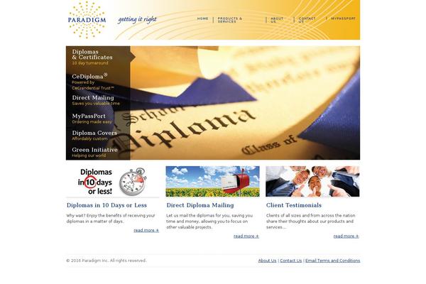 Paradigm theme site design template sample