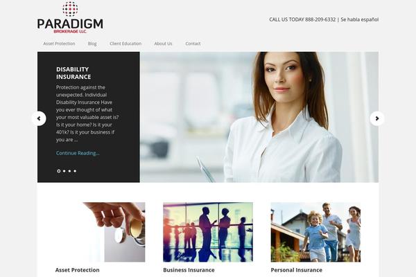 paradigmbrokerage.com site used Executive Pro Theme