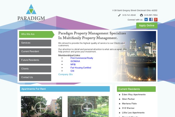 Paradigm theme site design template sample