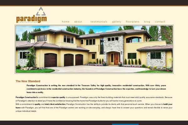 Paradigm theme site design template sample