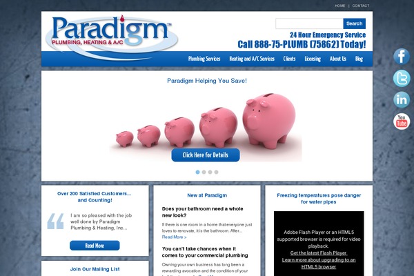 Paradigm theme site design template sample