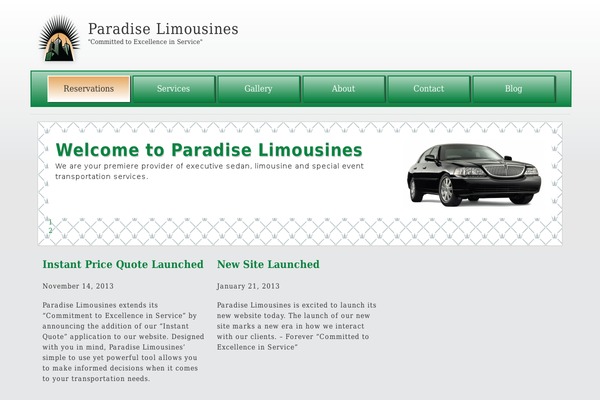 Paradise theme site design template sample