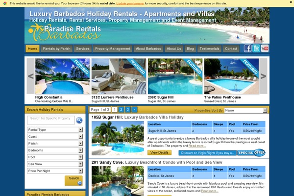 paradiserentalsbarbados.com site used Nutmedia