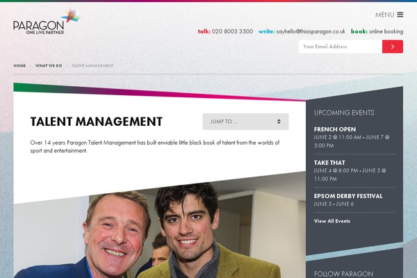 Paragon theme site design template sample