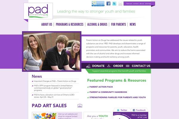 parentactionondrugs.org site used Pad