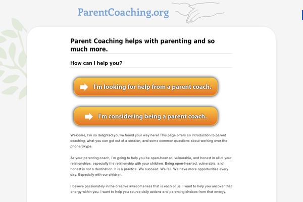 parentcoaching.org site used Parentcoaching
