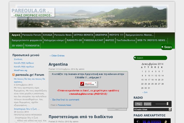 Site using Codescar Radio Widget plugin