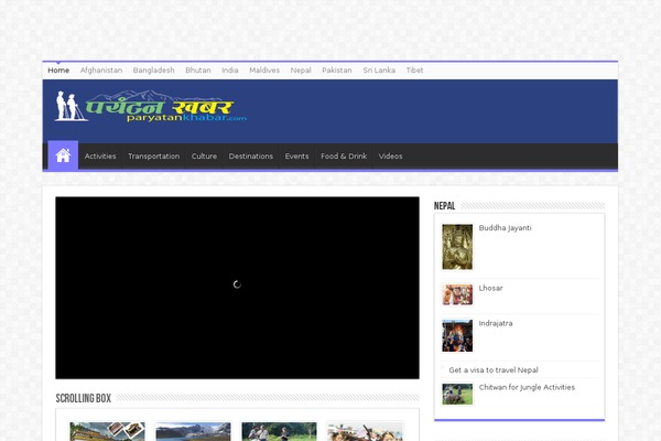 Site using Ditty News Ticker plugin