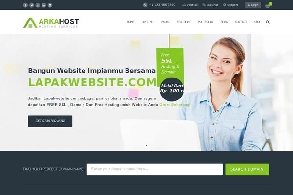 Arkahost theme site design template sample