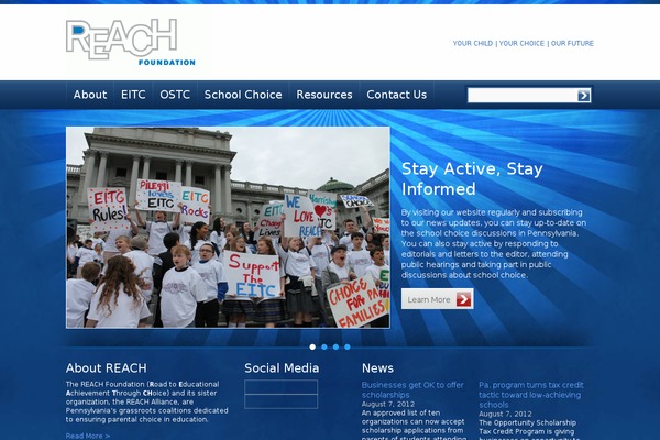 Reach theme site design template sample