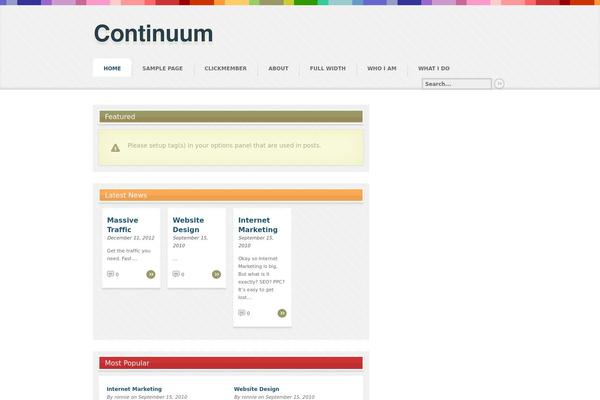 Continuum theme site design template sample