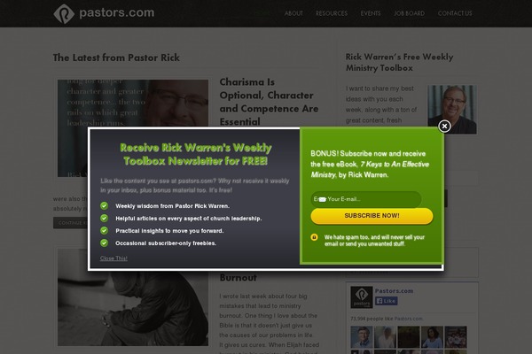 pastors.com site used Lean