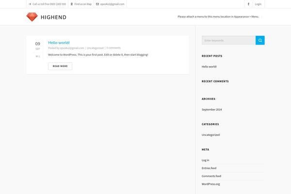 Highend theme site design template sample