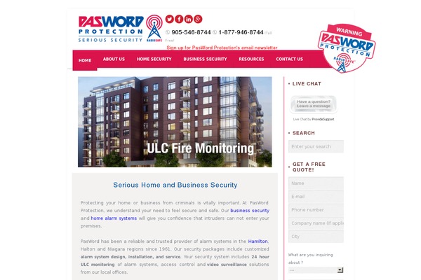 paswordprotection.com site used Pasword