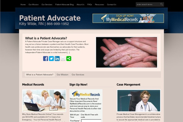 patient-advocate.com site used Wp Mystique