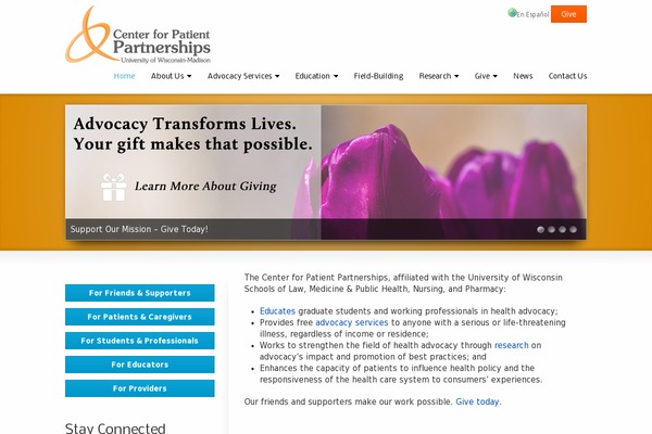 patientpartnerships.org site used Striking