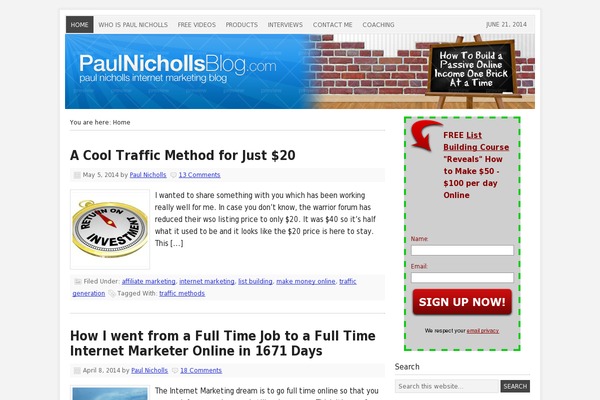 paulnichollsblog.com site used Acabado